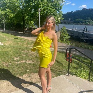 Neon Yellow Zara Mini Dress